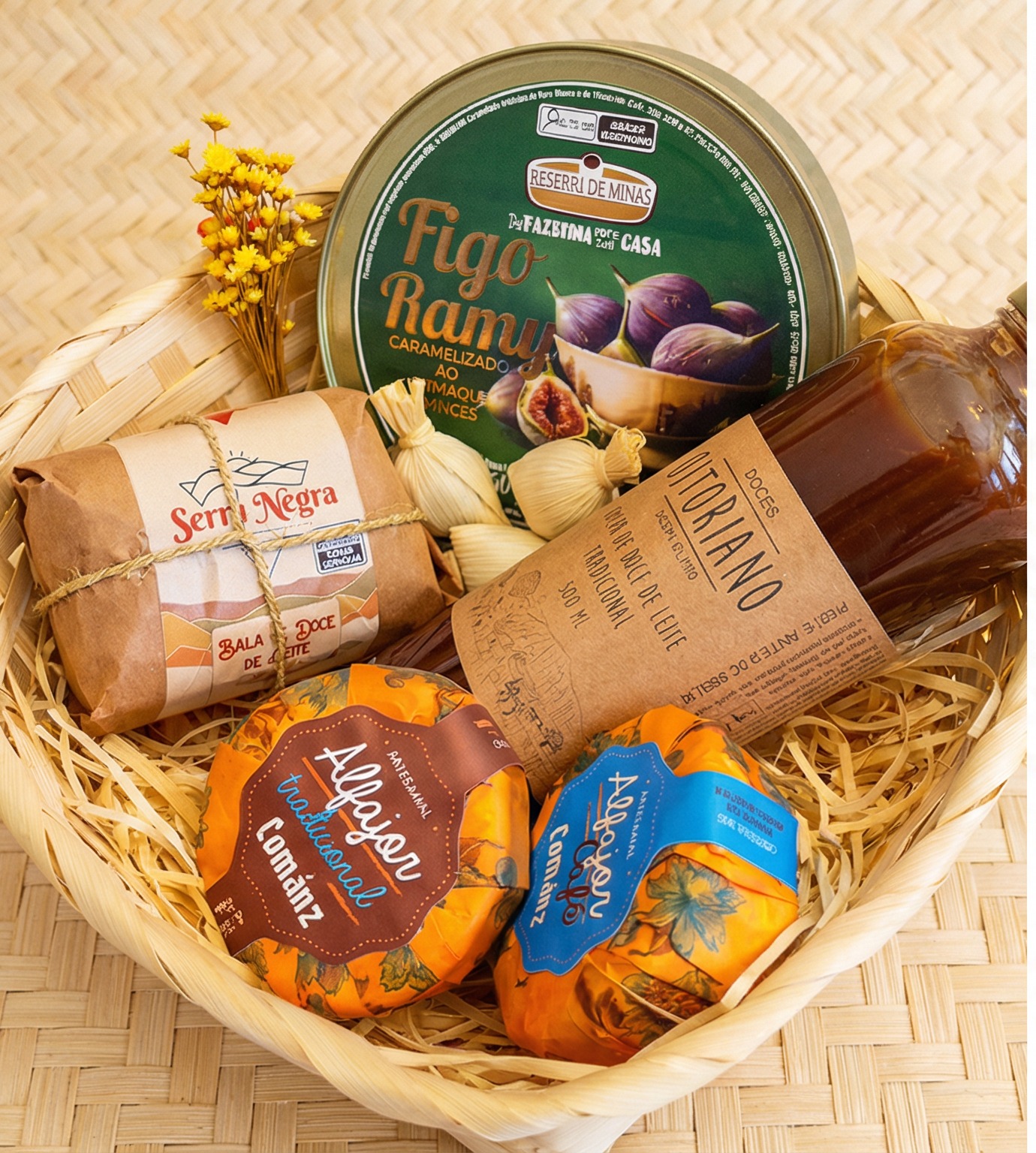 Cesta Delicias Mineiras - Figo Ramy + Alfajor + Doce de Leite